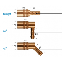 DYROS黃銅連接器，6mm通行能力，用于水、油脂、空氣、油等