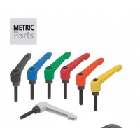 KIPP K0269公制黑色氧化鋼塑料可調(diào)式手柄外螺紋