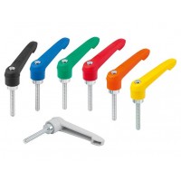 KIPP K1660插件藍色鈍化鋼可調節(jié)塑料手柄外螺紋