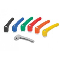 KIPP K1702公制黑色氧化鋼插件可調式塑料手柄內螺紋