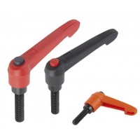 KIPP K0269外螺紋按鈕黑色氧化鋼可調(diào)節(jié)塑料手柄