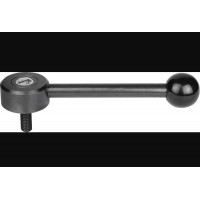 KIPP K0114_0 K0114_15英寸黑色塑料球形旋鈕平外螺紋張力杠桿